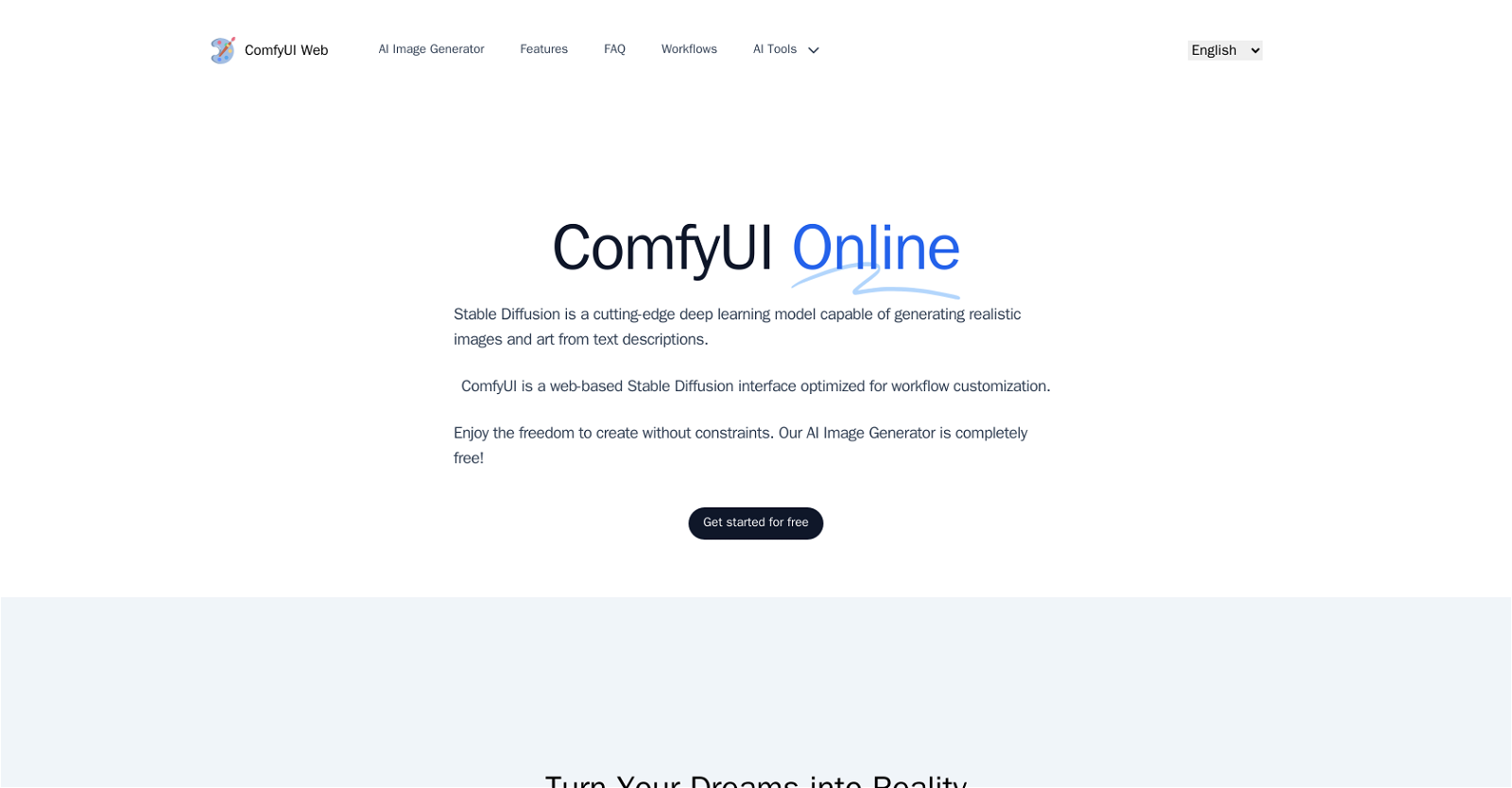 ComfyUI Web website