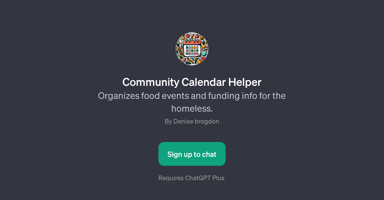 Community Calendar Helper website