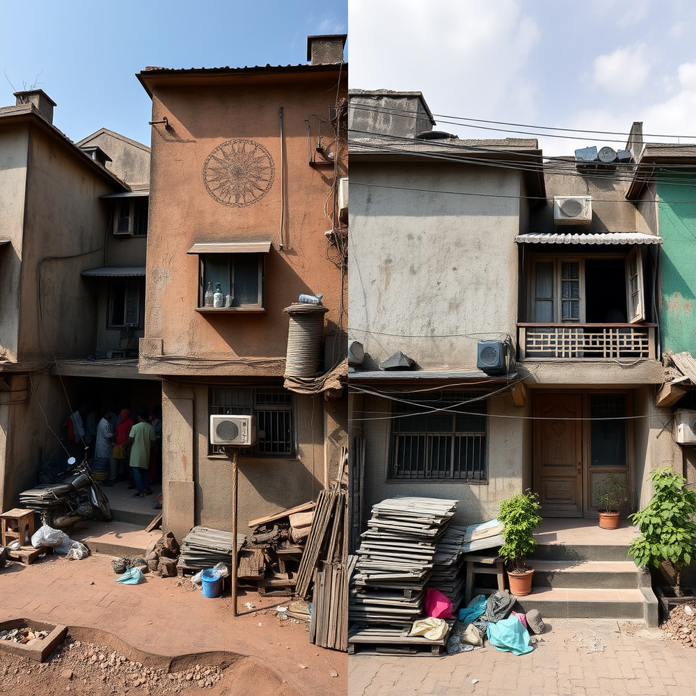 Comparison of rich and poor houses in india dharavi slum in mumbai india website