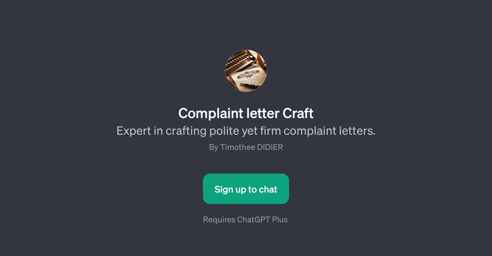 Complaint letter Craft website