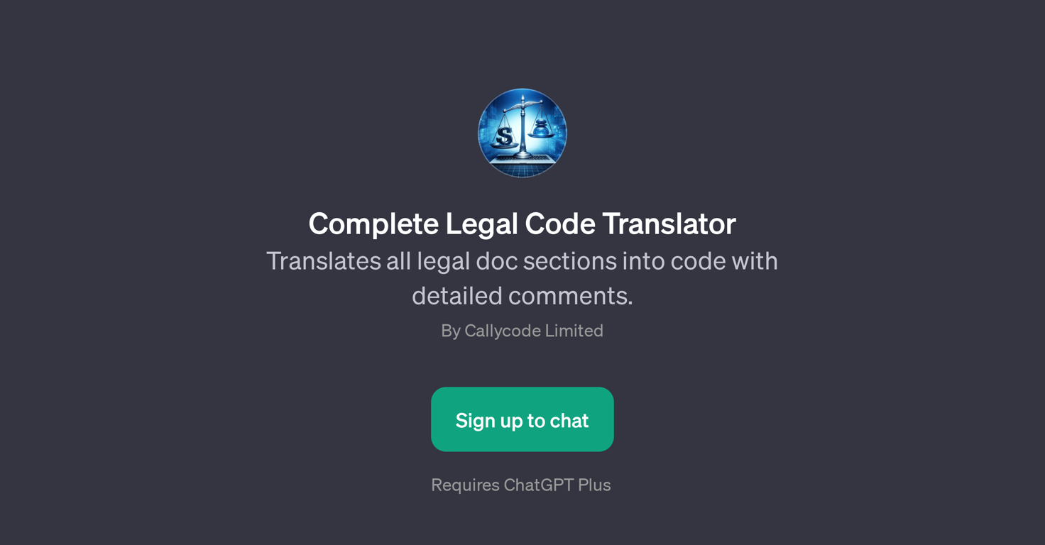 Complete Legal Code Translator website