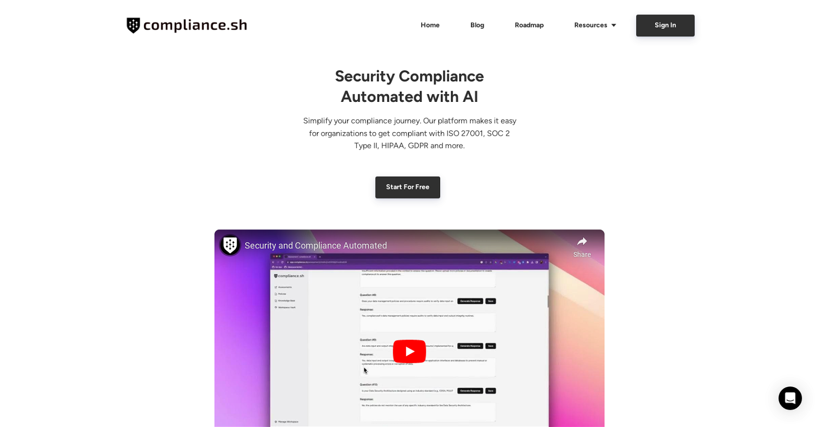 Compliance.sh website