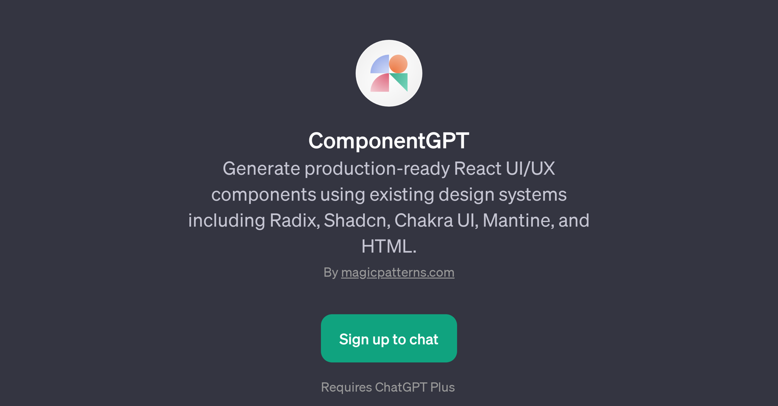 ComponentGPT website