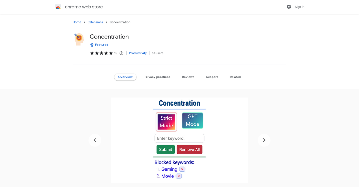 Concentration website