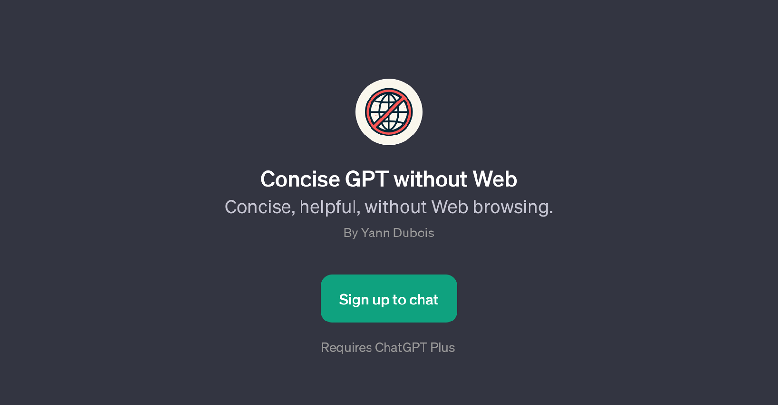 Concise GPT without Web website