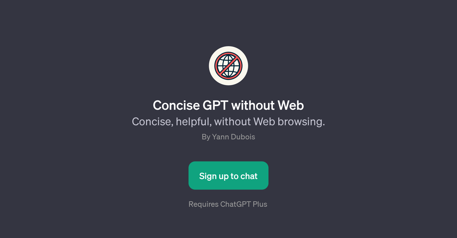 Concise GPT without Web website