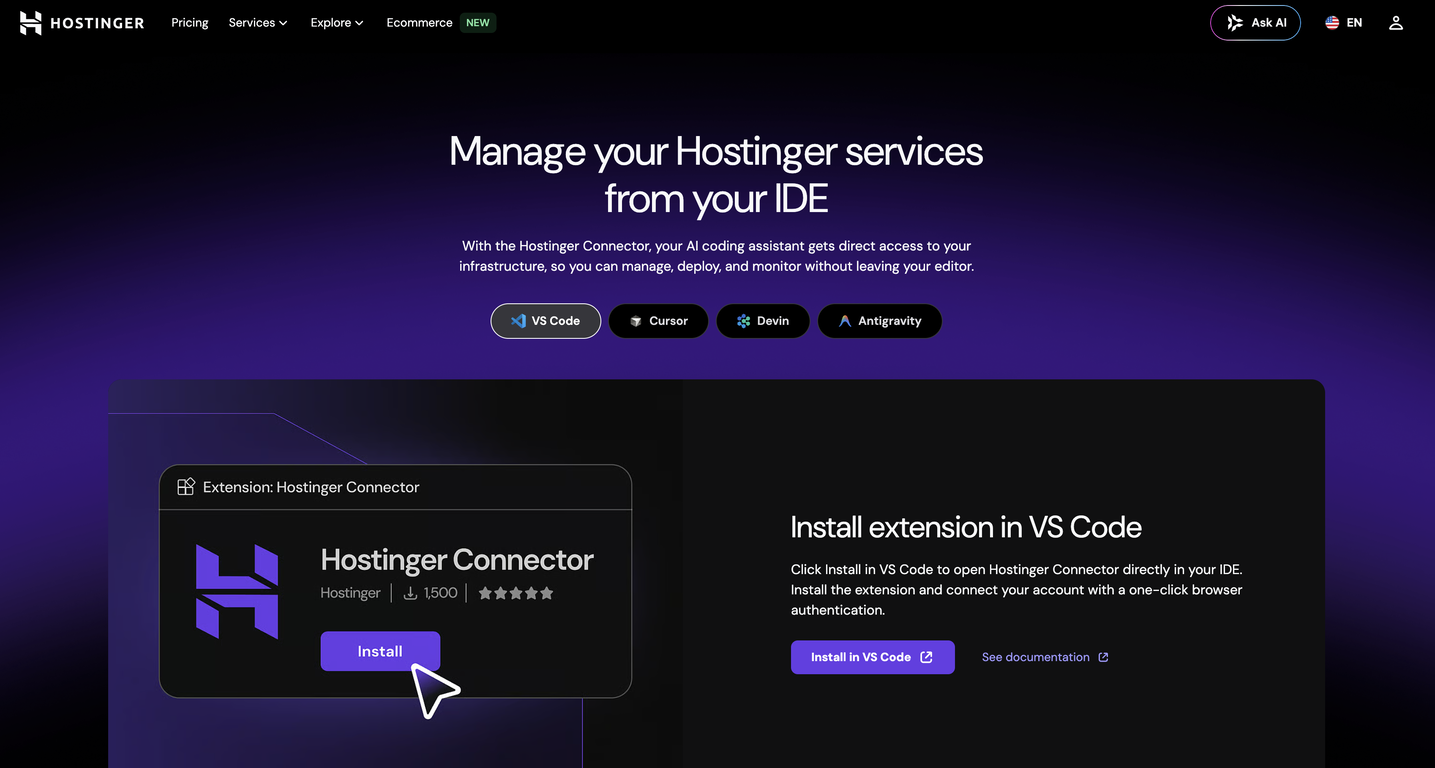 Connector | Hostinger website