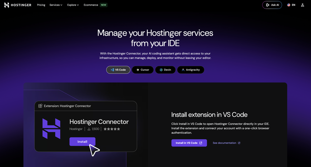 Connector | Hostinger website