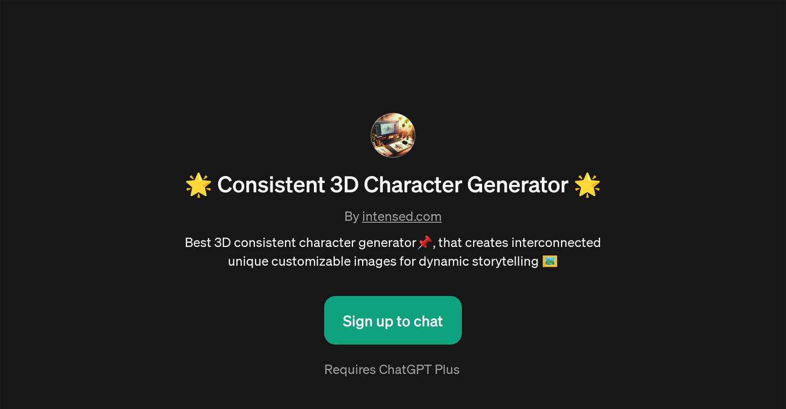 Consistent 3D Character Generator website