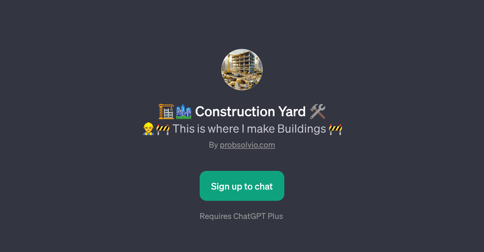 Construction Yard website