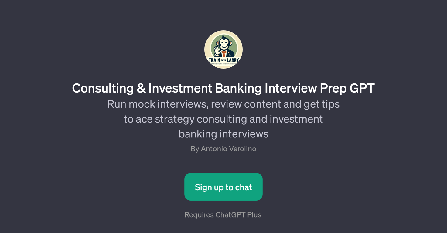 Consulting & Investment Banking Interview Prep GPT website