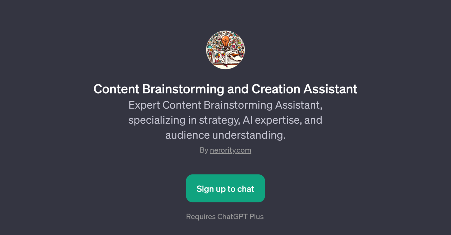 Content Brainstorming and Creation Assistant website