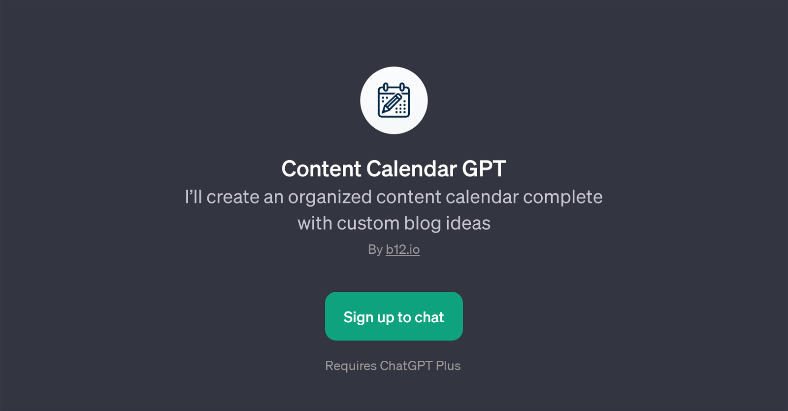 Content Calendar GPT website