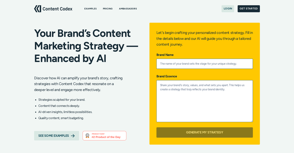 Content Codex website