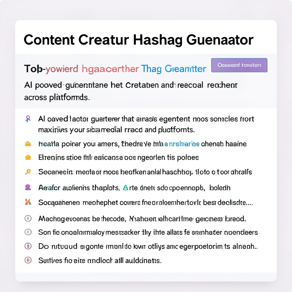 Content Creator Hashtag Generator website