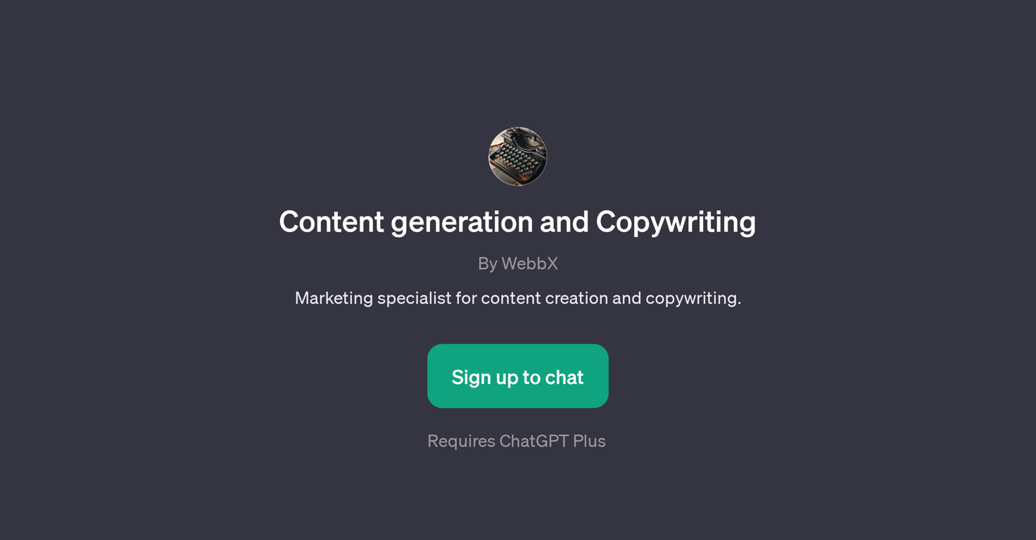Content generation and Copywriting GPT website