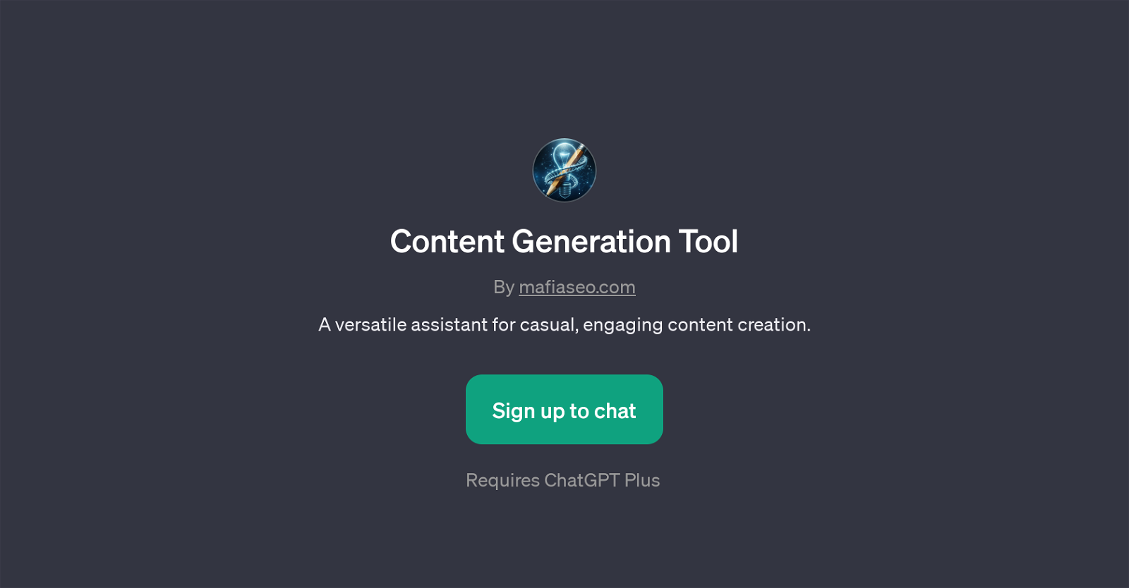 Content Generation Tool website