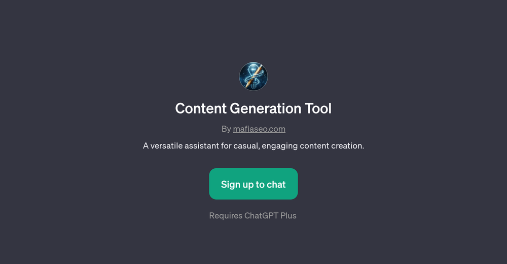 Content Generation Tool website