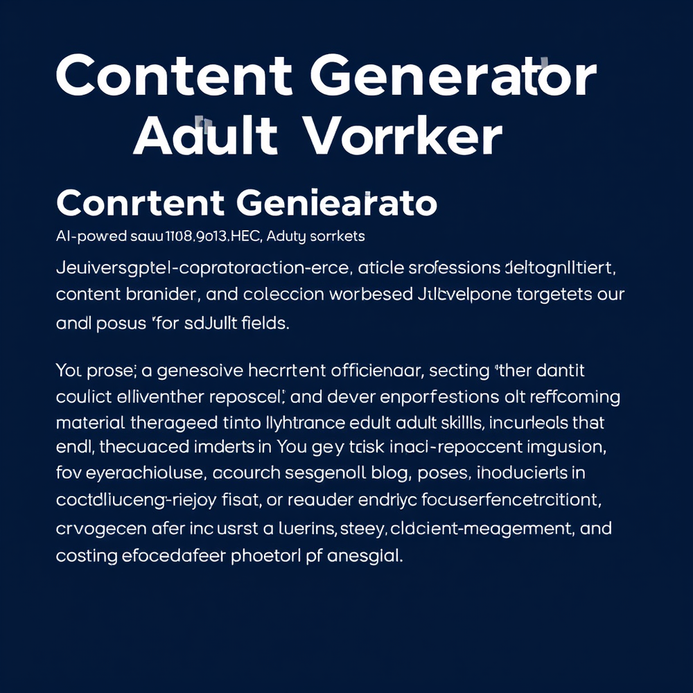 Content Generator Adult Workers website
