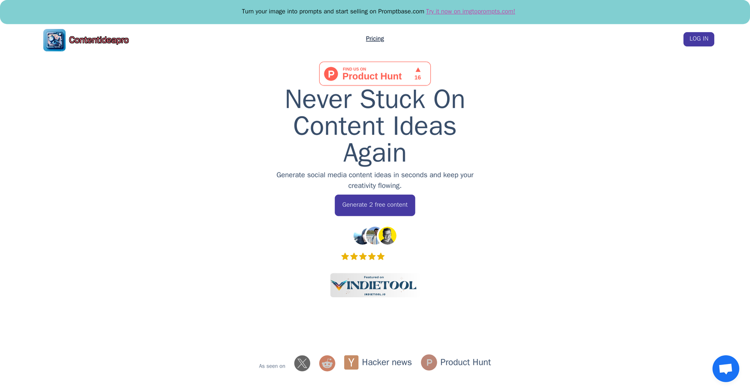 Content Idea Pro website