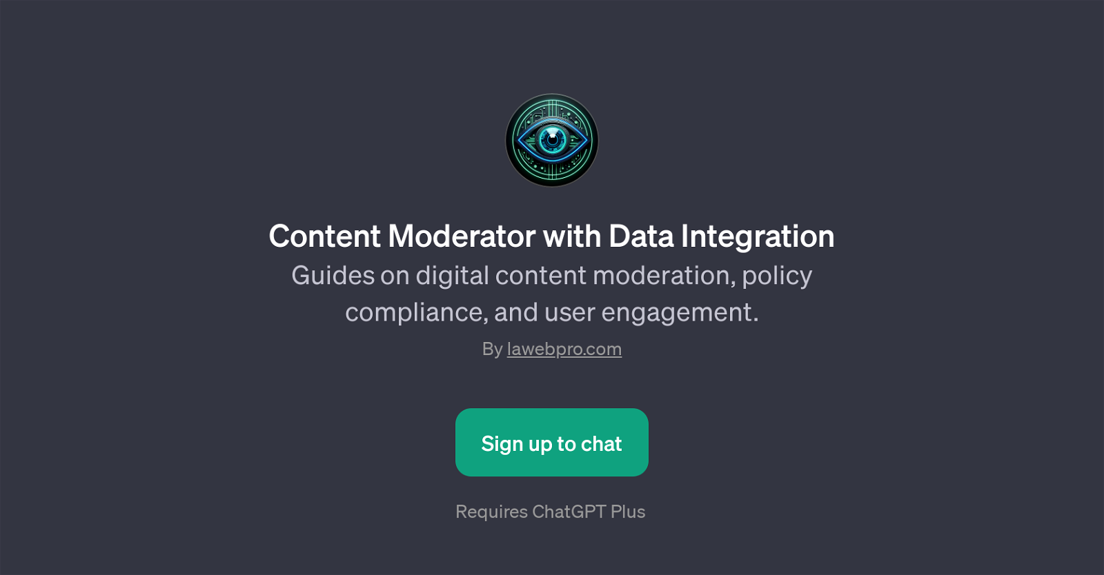 Content Moderator with Data Integration website