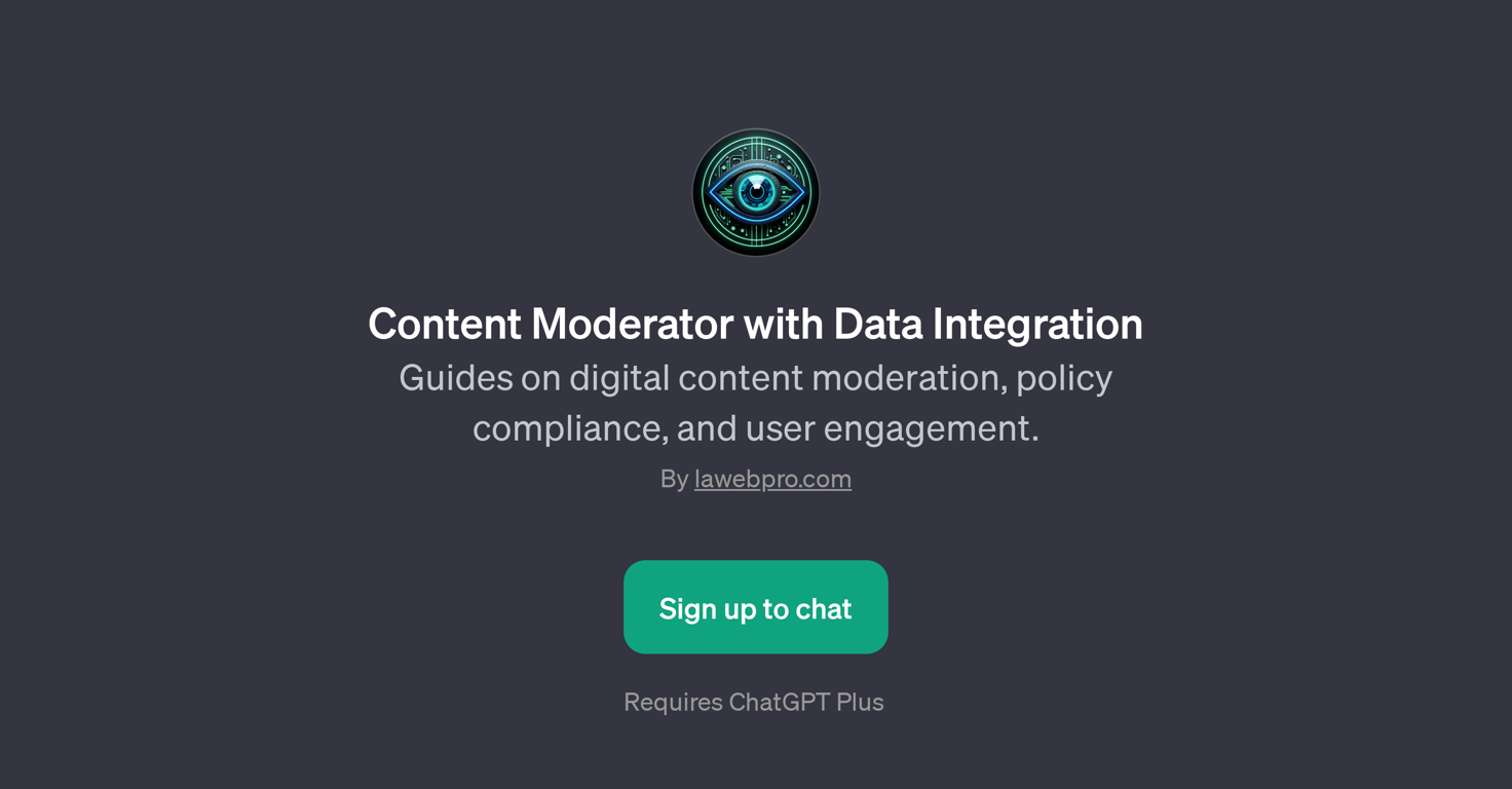 Content Moderator with Data Integration website