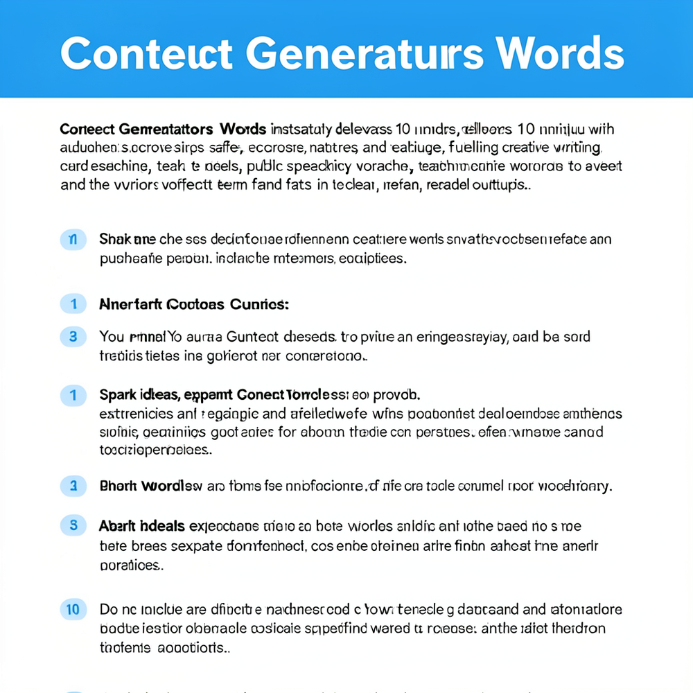 Context Generators Words website