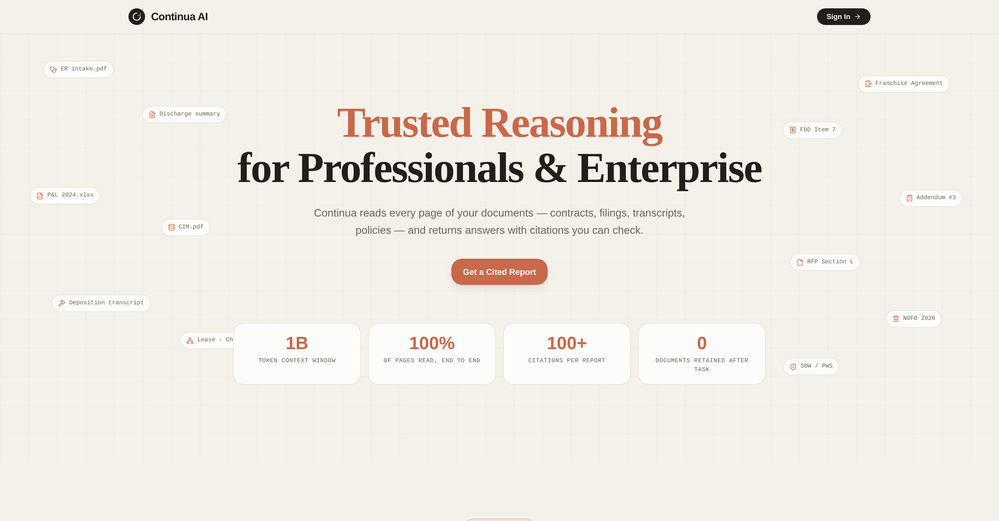 Continua AI website