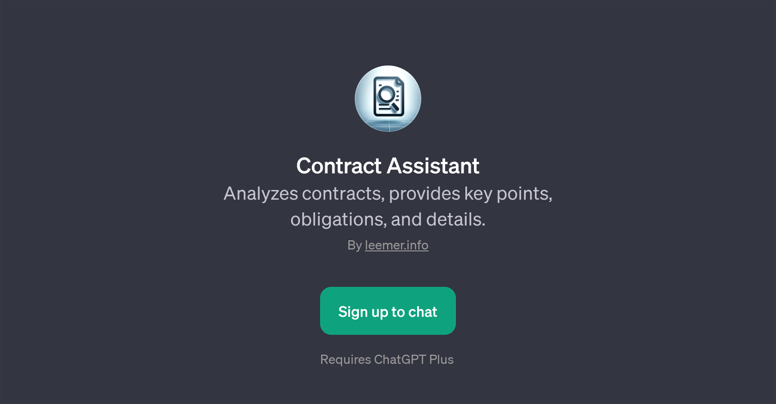 Contract Assistant website