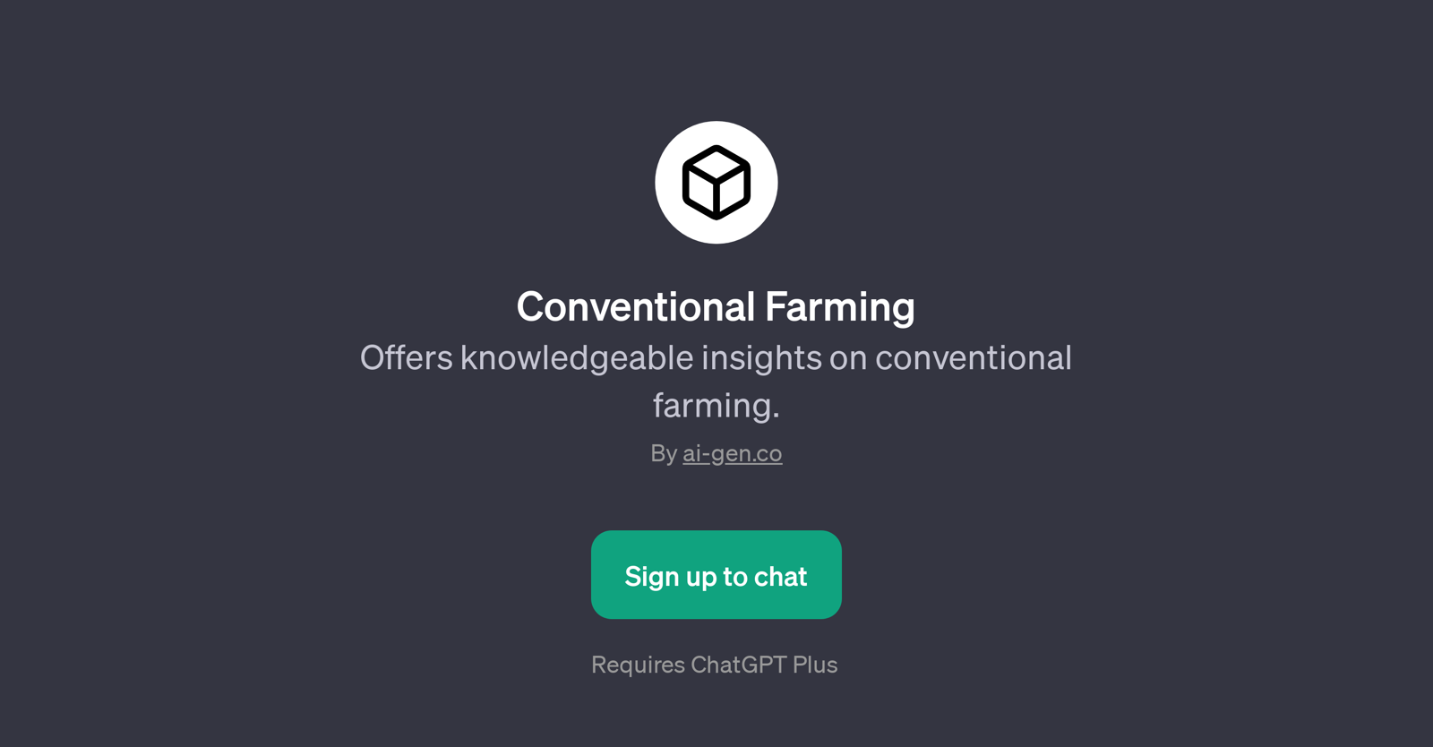 Conventional Farming website