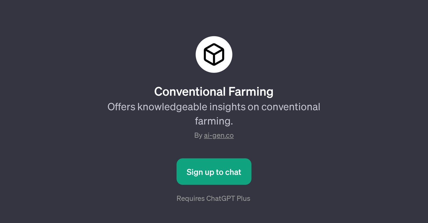 Conventional Farming website
