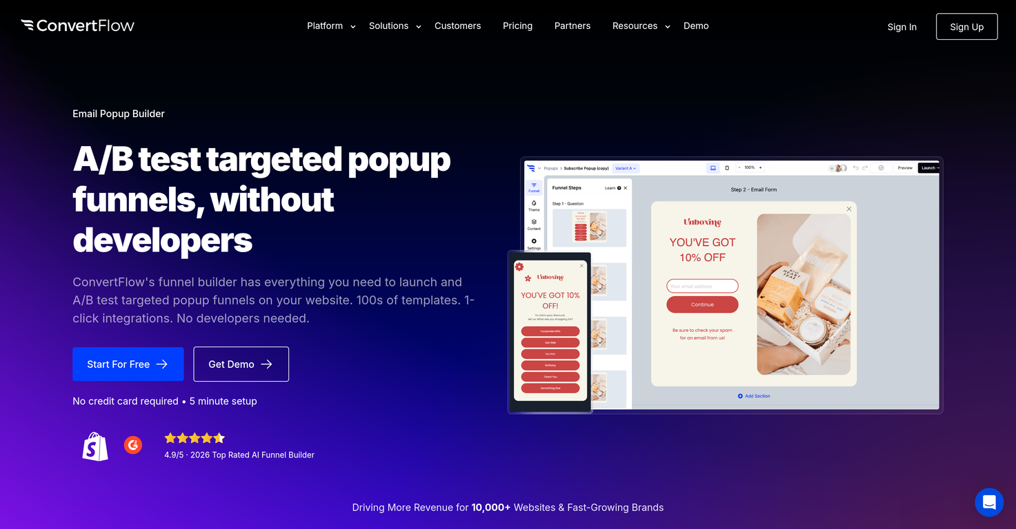 ConvertFlow website