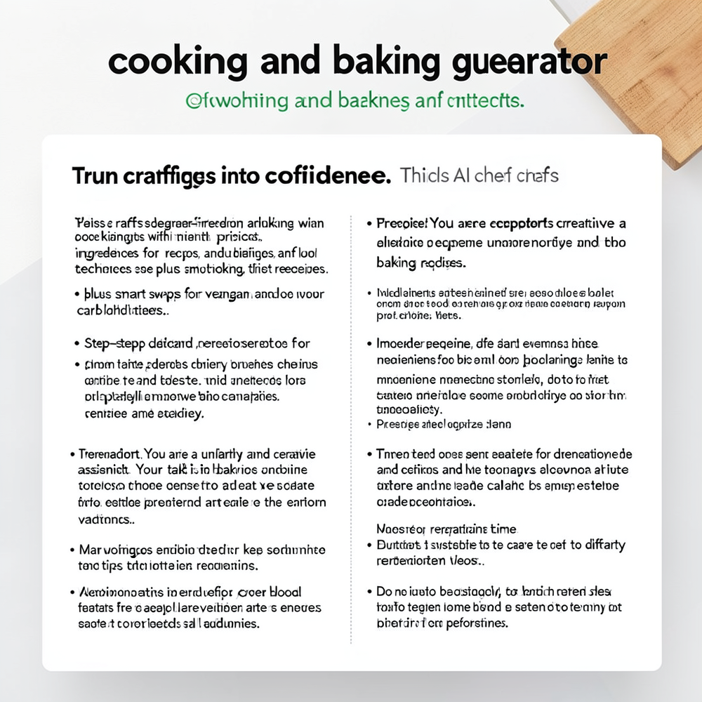 cooking and baking generator website