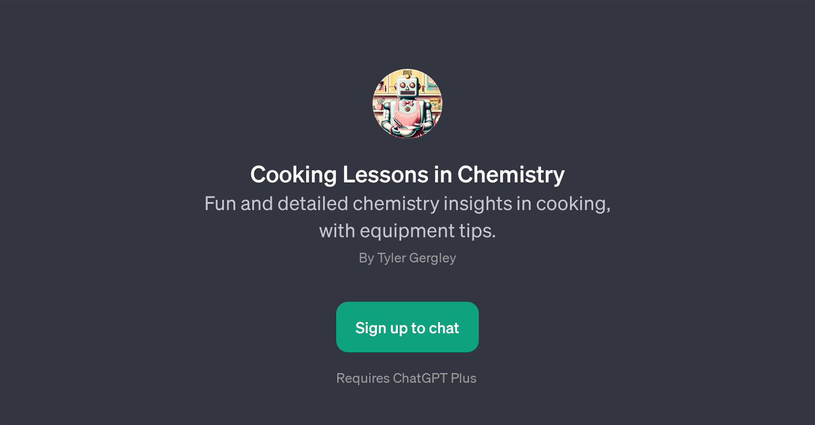 Cooking Lessons in Chemistry website