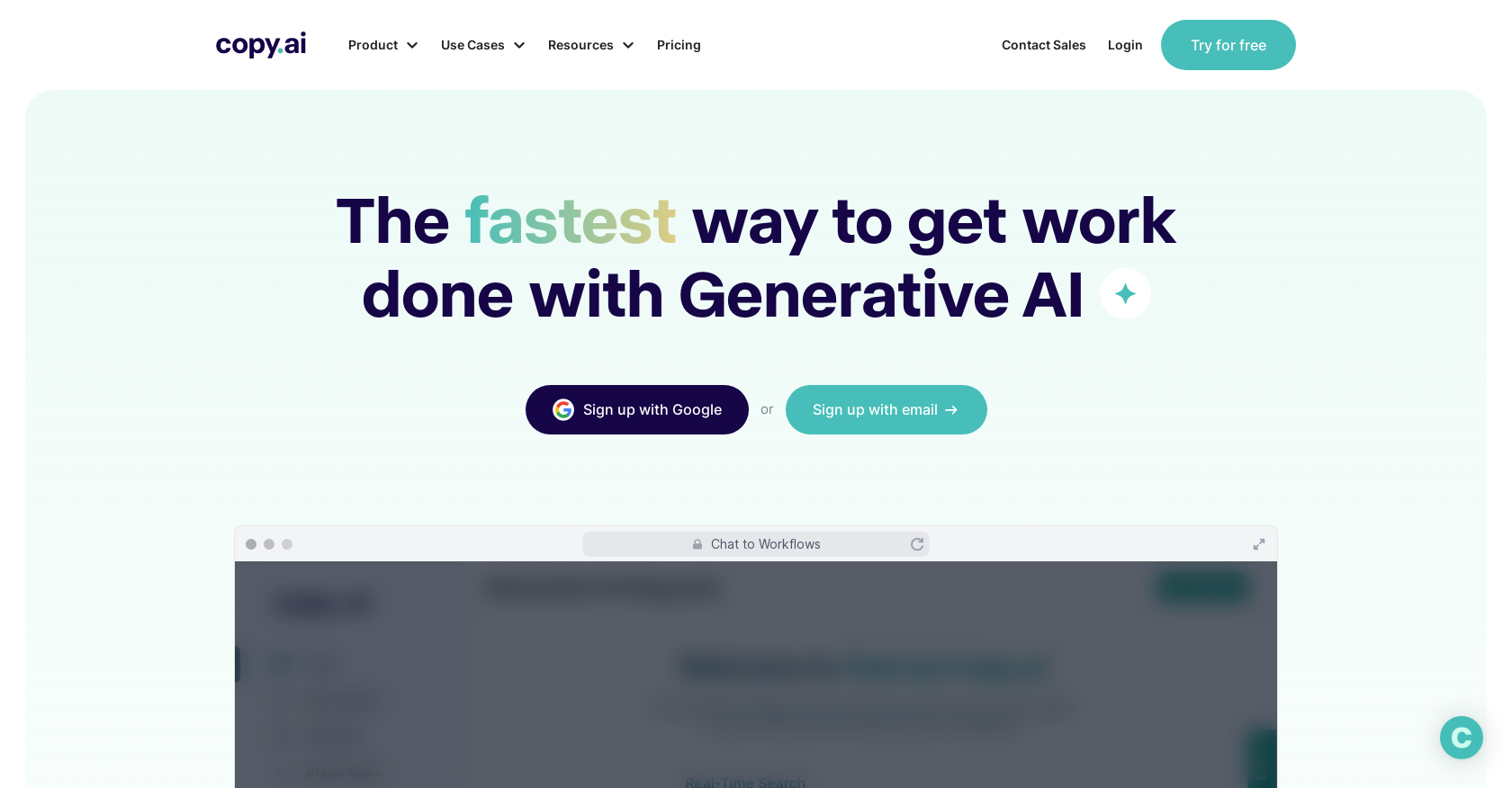 Copy.ai website