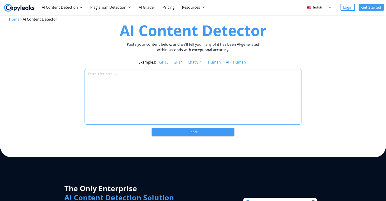 Copyleaks - AI content detector