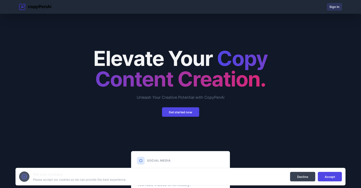 CopyPenAi website