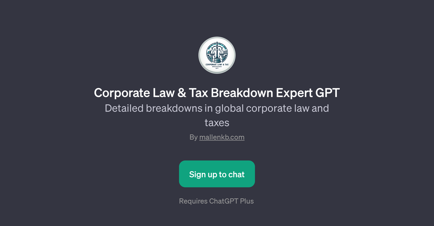 Corporate Law & Tax Breakdown Expert GPT website