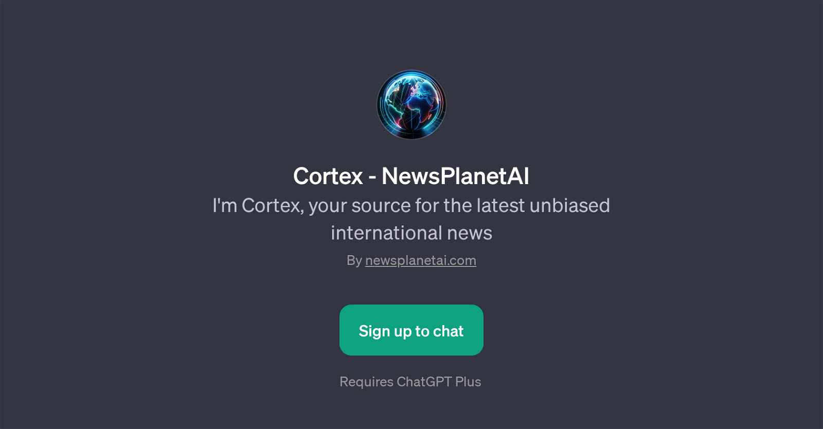 Cortex - NewsPlanetAI website