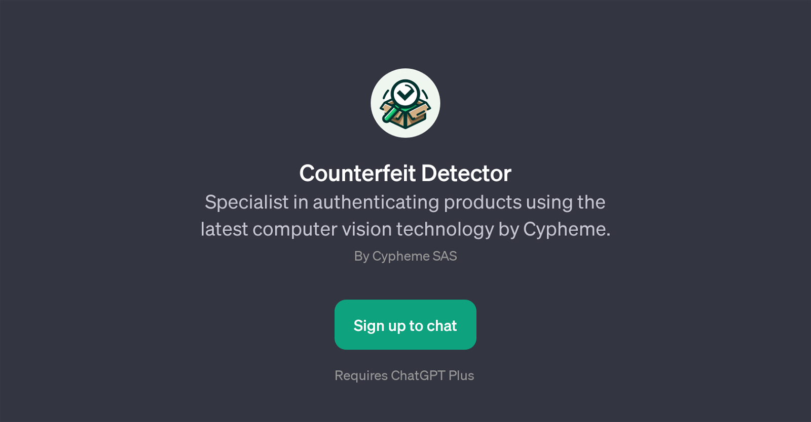 Counterfeit Detector website