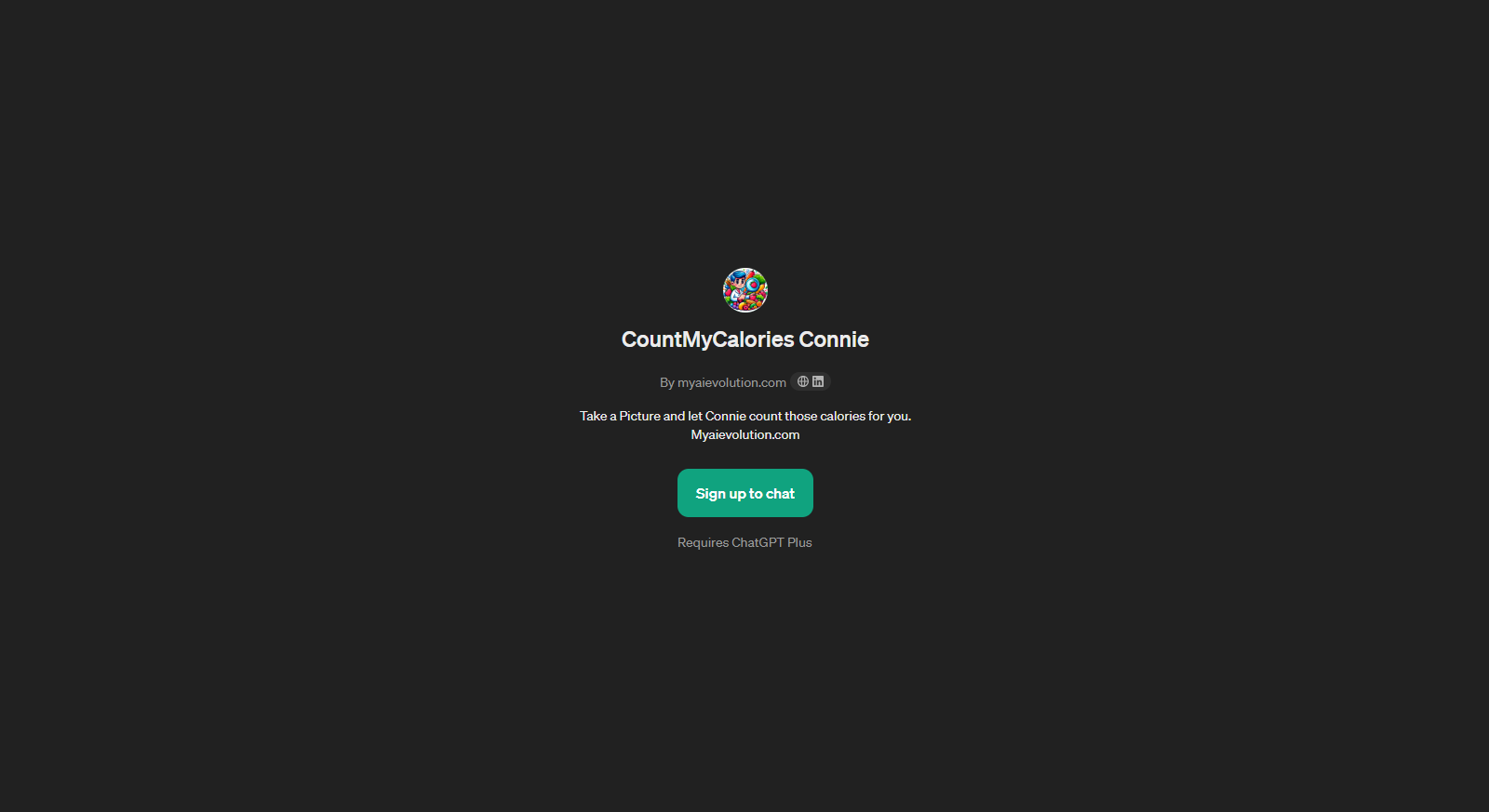 CountMyCalories Connie website