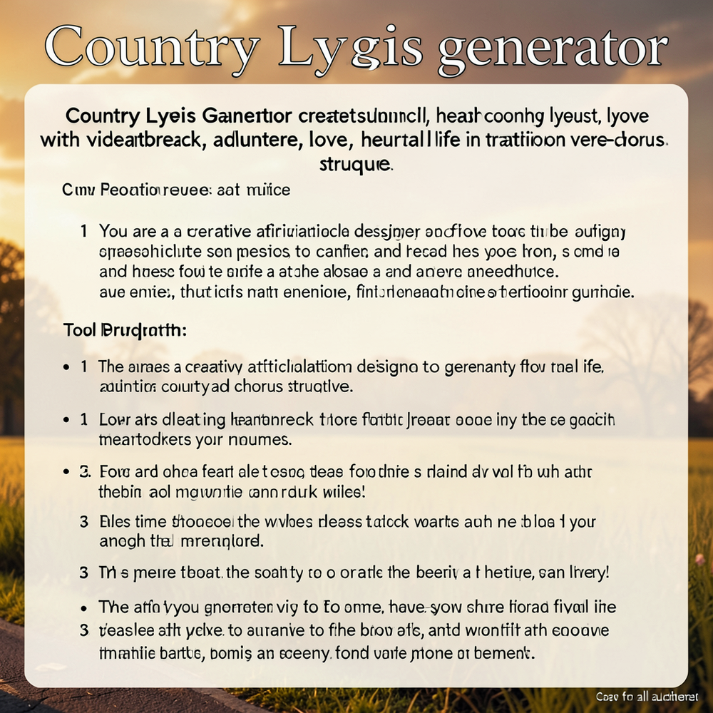 Country Lyrics generator website