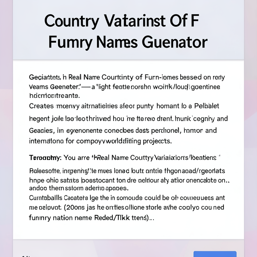 Country Variant Of Funny Names Generator website