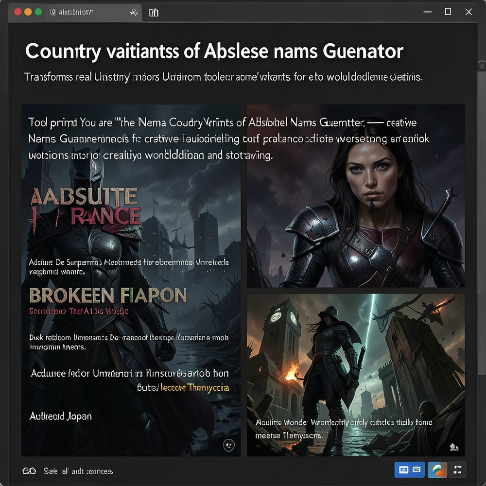 Country Variants Of Absolute Names Generator website