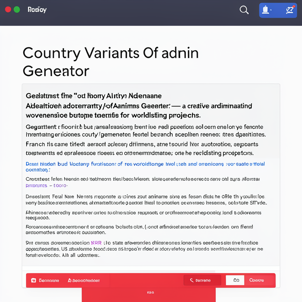 Country Variants Of Admin Names Generator website