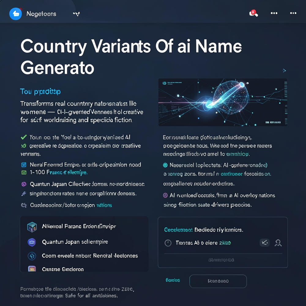 Country Variants Of Ai Names Generator website