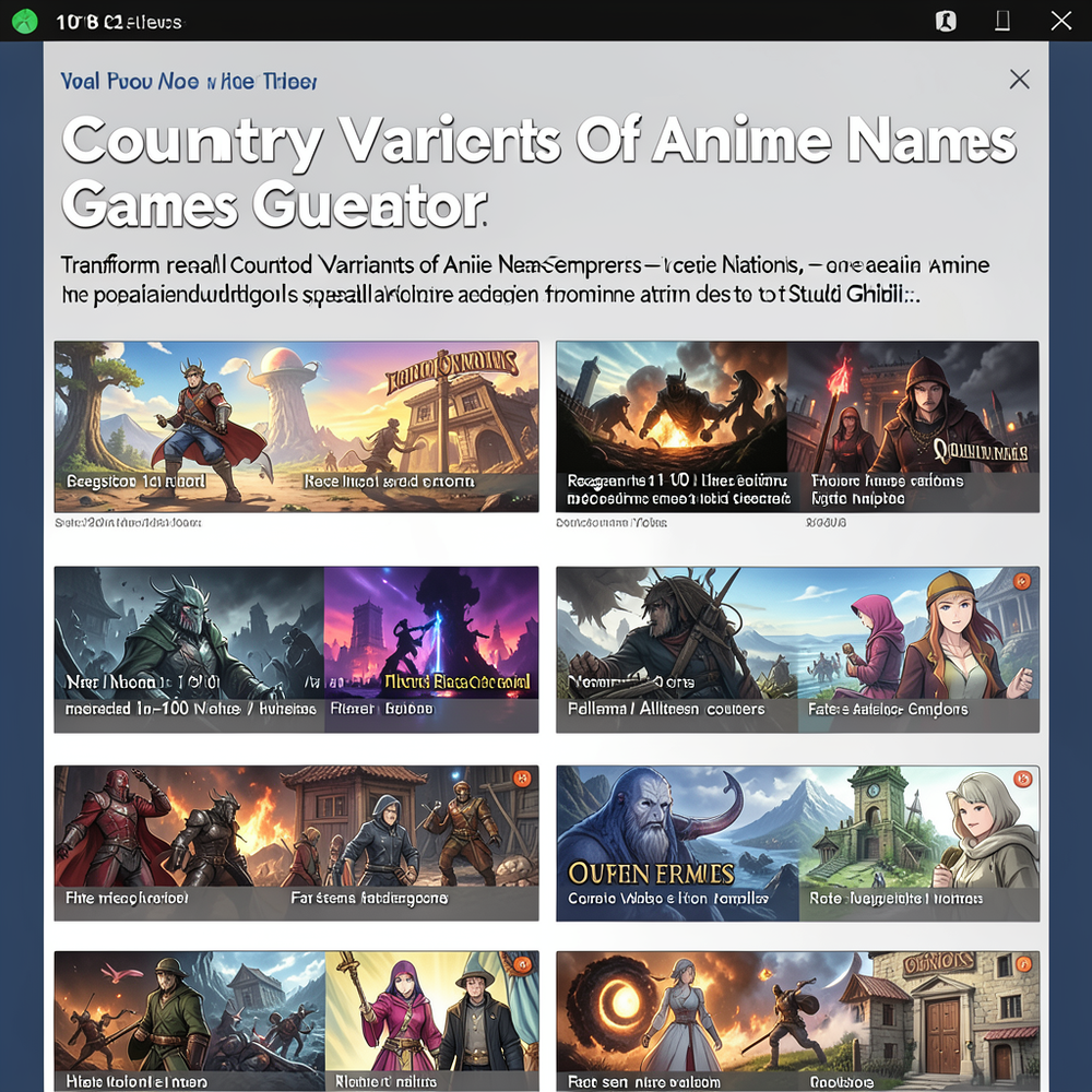 Country Variants Of Anime Names Generator website