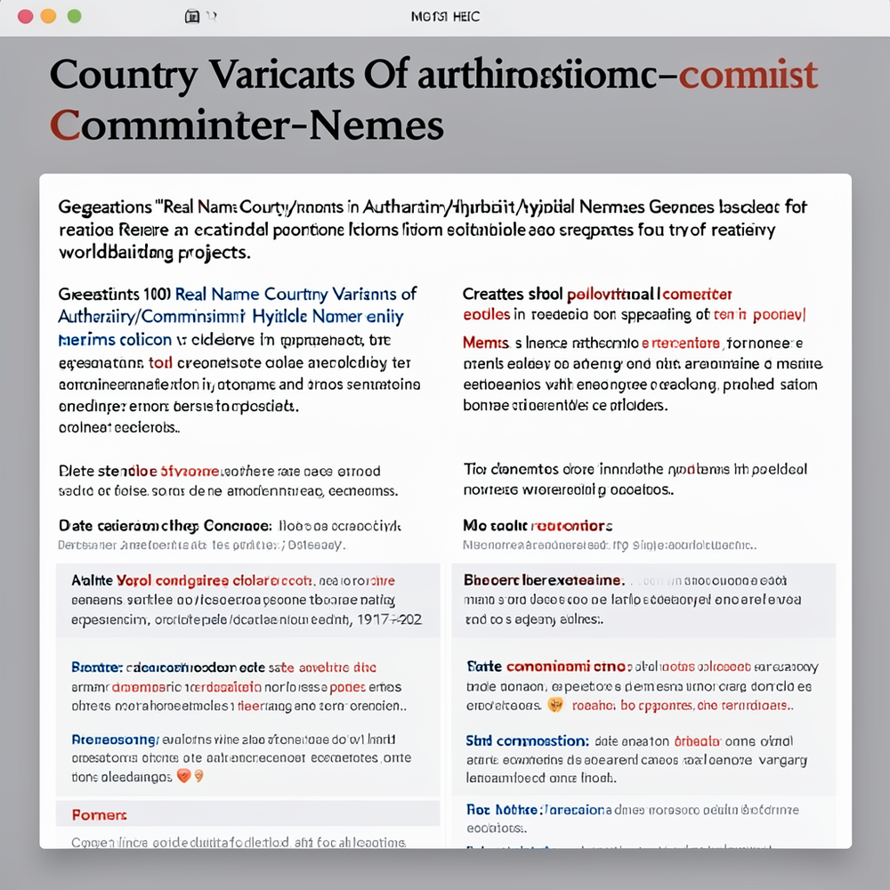 Country Variants Of authoritarian-communist Names Generator website