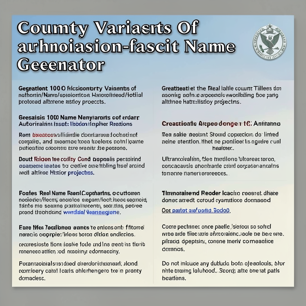 Country Variants Of authoritarian-fascist Names Generator website