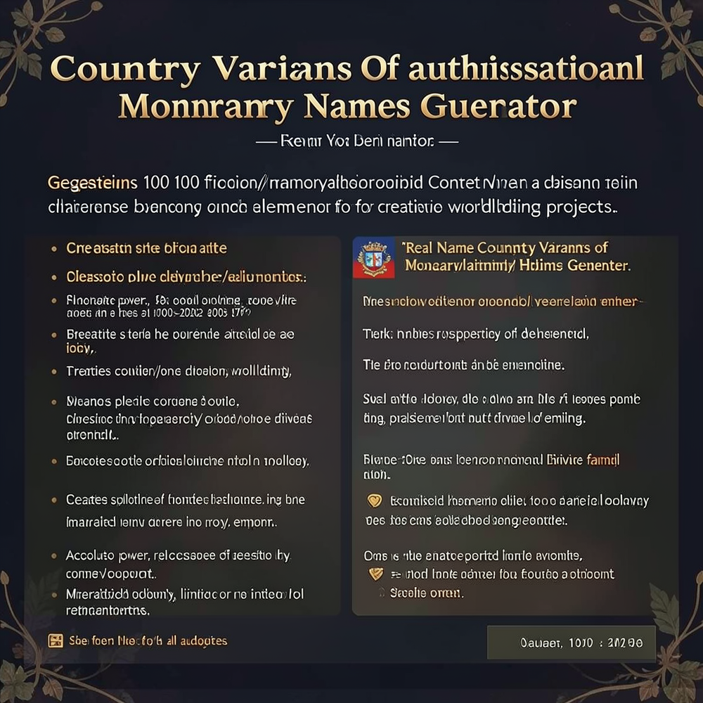Country Variants Of authoritarian-monarchy Names Generator website